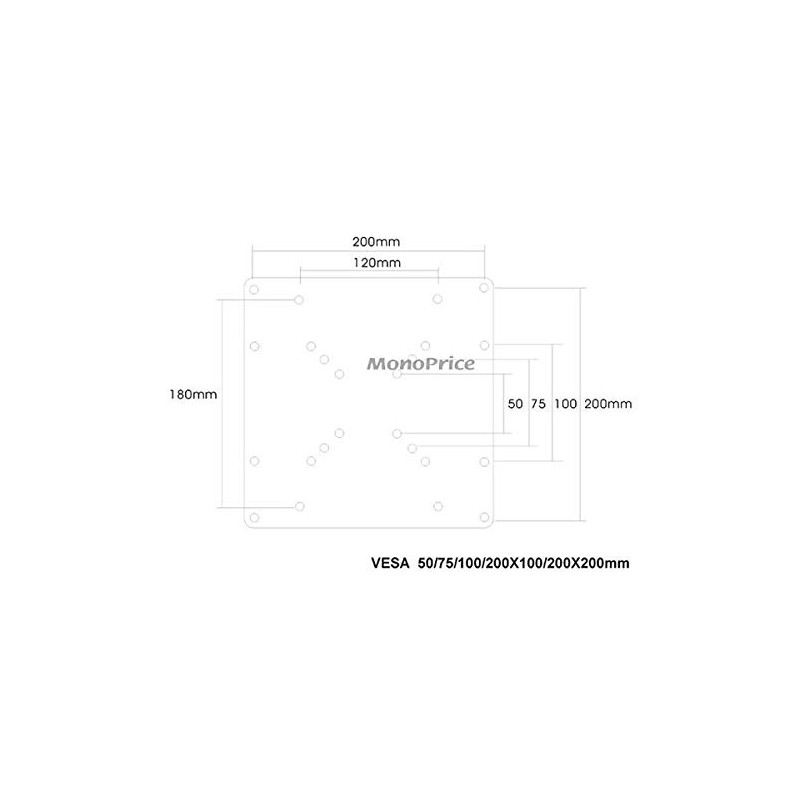 Monoprice 103402 Bracket Universal Adapter, 200x200-mm