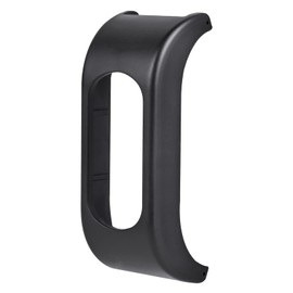 C2D JOY Leather & Silicone Mixed Strap Compatible with vivosmart 5 Replacement Watch band with New Transparent Case M/L-Black