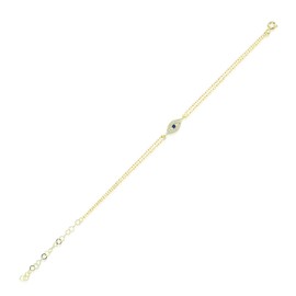 Theosebia's Cross -Lykia 18K Gold Plated 925 Sterling Silver Cross | Crucifix | Dainty Protection Necklace | Jewelry | Pendant | Choker for Women | Teens | Comes with Beautiful Gift Box (Protector Eye Bracelet (Gold))