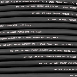 Sky High Car Audio OFC 14 Gauge Primary Wire 100ft (Black)
