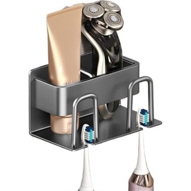JIAQCN Porta Cepillo De Dientes para Baño, Soporte para Cepillo De Dientes, Soporte Cepillo De Dientes, Muy Adecuado para Uso Doméstico y Baño Compartido (Negro 2 Ranuras)