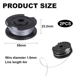 CYMYGS Strimmer Wire Replacement Spool and Line, 2 Pcs Strimmer Wire for Bosch ART 23 SL 26 SL, EasyGrassCut 18, 23, 26, 18-230,18-260, Grass Trimmer F016800569 F016800385 Replacement