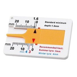 Nicear 6 Pcs Tyre Tread Depth Gauge UK Portable 0-20 Mm Depth Gauge Tire Ruler Tyre Tread Checker Portable For Car Truck Motorcycle Yellow