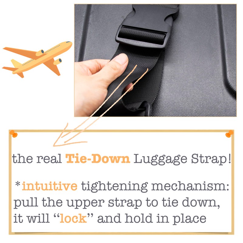 Aburbe 2-Pack Heavy Duty Luggage Straps - Adjustable Securing Belts
