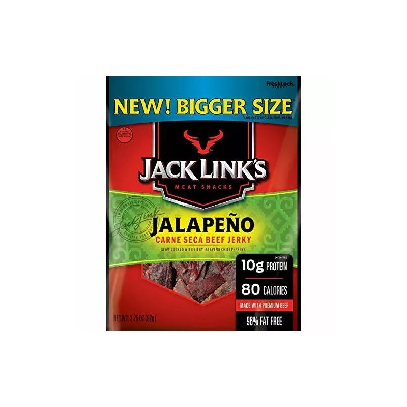 Jack Link's Jerky JALAPENO 3.25 oz [8-Bags]