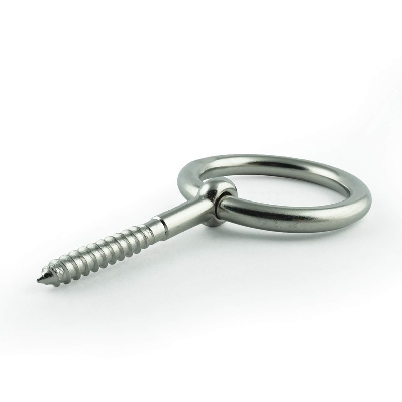 Eisenwaren2000 8 mm Wood Screw with Ring (Pack of 2)