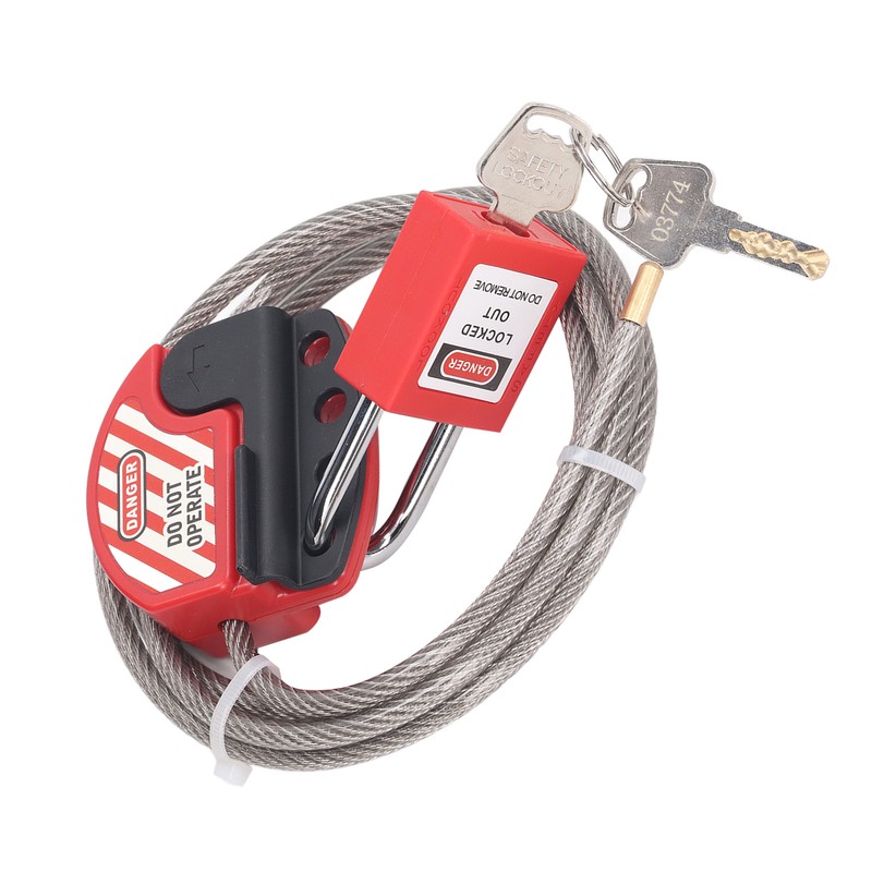 Safety Padlock Set Adjustable Stainless Steel Cable Lockout and 38mm