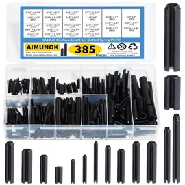 AIMUNOK 385PCS Roll Pin Set - 26 Sizes Spring Dowel Tension Roll Pins - 1/8 1/4 3/8 1/16 5/64 3/32 5/16 5/32 5/16 Split Expansion Pin Assortment Kit for Home Improvement Automotive Repair…