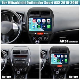 [4+64G]Android 13 Car Stereo for Mitsubishi Outlander Sport ASX 2010-2019 with Wireless Carplay&Android Auto,10.1 Inch Car Radio with Mirror Link Bluetooth FM/RDS WiFi GPS EQ DSP SWC+AHD Backup Camera