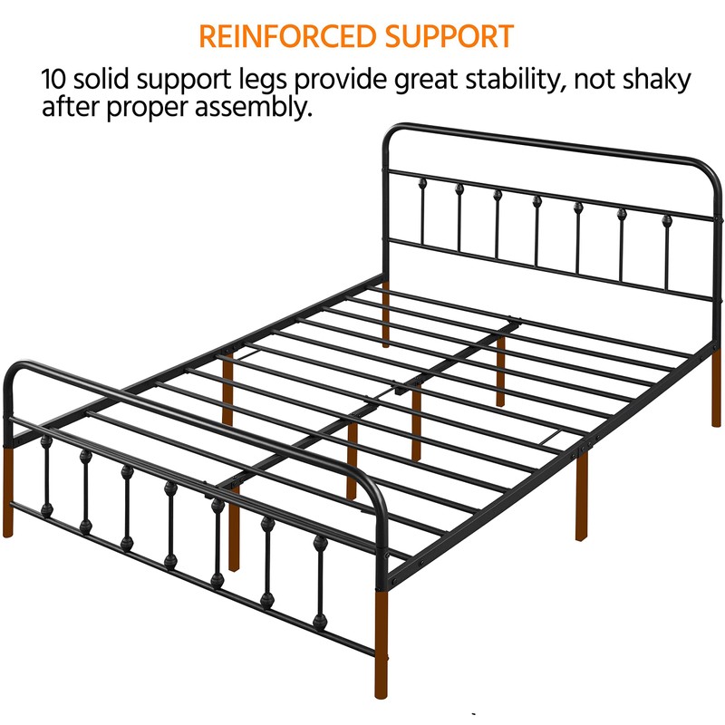 Yaheetech Classic Metal Platform Bed Frame Mattress Foundation with Victorian