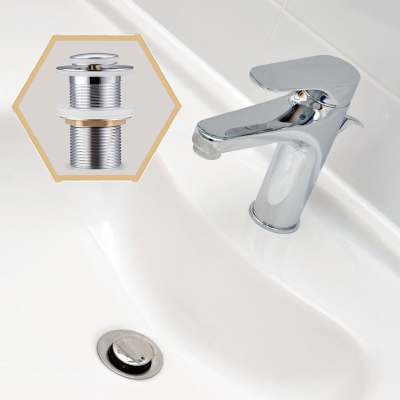 Antfly Sink Drain Fitting with Overflow, Universal Pop-Up Valve for