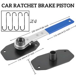CYSEdge Brake Caliper Compression Tool - Caliper Piston Compressor with 4 Brake Caliper Hooks, Brake Pad Spreader for Single/Twin/Quad Piston Calipers