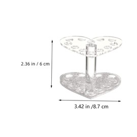 MERRYHAPY Acrylic Lip Liner Stand Makeup Brush Holder 2pcs Heart Shaped Organizers Random Color