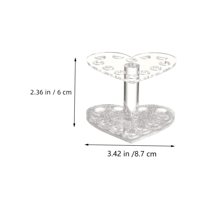 MERRYHAPY Acrylic Lip Liner Stand Makeup Brush Holder 2pcs Heart