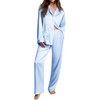 Ekouaer Womens Pajama Sets Satin Silk Pjs Classic Button Down