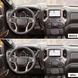 CheroCar Radio AC Knobs Cover Center Console for Chevy Silverado GMC Sierra 2019-2026,for Chevy Suburban 2020-2026,for Chevy Tahoe GMC Yukon 2021-2026