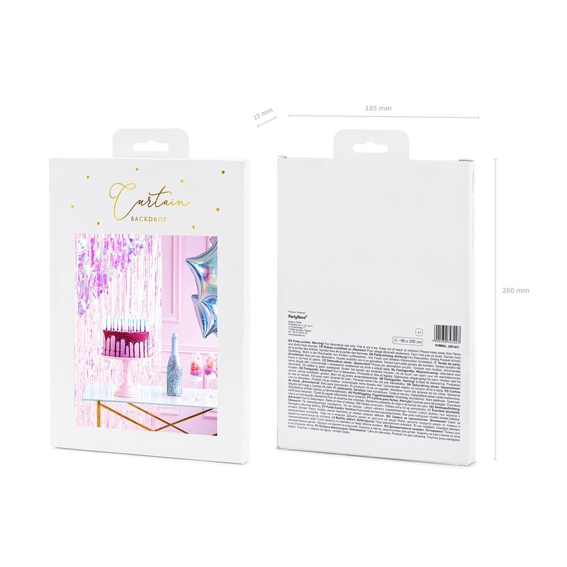 P&D Sparkling Fringe Curtain 90 x 250 cm, Multicolour