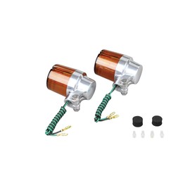 POSH 093031-23 Motorcycle Supplies, Turn Signals, Superbike Type (2 Pieces) No Bulb, For Single Balls, Silver Body/Orange Lens