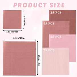 Layhit 100 Pcs Cocktail Napkins Disposable Beverage Napkins Square Paper Dessert Tissue for Wedding Birthday Holiday Party Supplies(Dusty Pink,5 x 5 Inch)