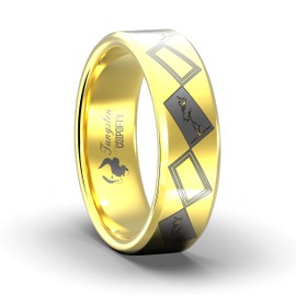 Coipdfty Mens Tungsten Wedding Bands Mens Rings Tungsten Polishing Treatment Comfortable Fit for Men Women Size 4-15 (Gold, 14)