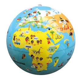 Bass et Bass Petits Voyageurs 30 cm Globe Terrestre Gonflable Jeu Educatif