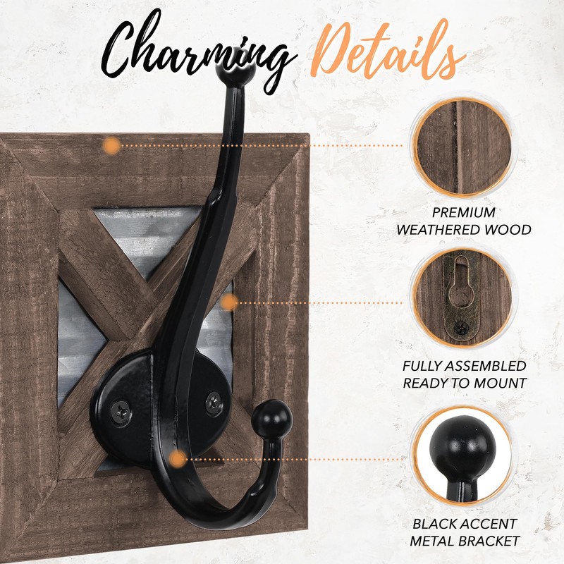 Autumn Alley Farmhouse Bathroom Hooks for Towels, Coat, and Robes