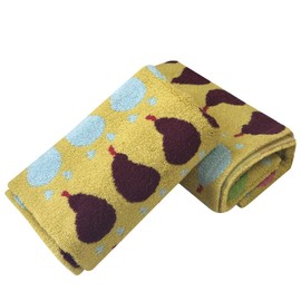 USTIDE Colorful Pear Hand Towel Fruit Kitchen Dish Towel Set of 2 100% Cotton Soft Absorbent Face Towels Bathroom Farmhouse Tea Towels Holiday Home Decor 14 x 30 Inch, Yellow
