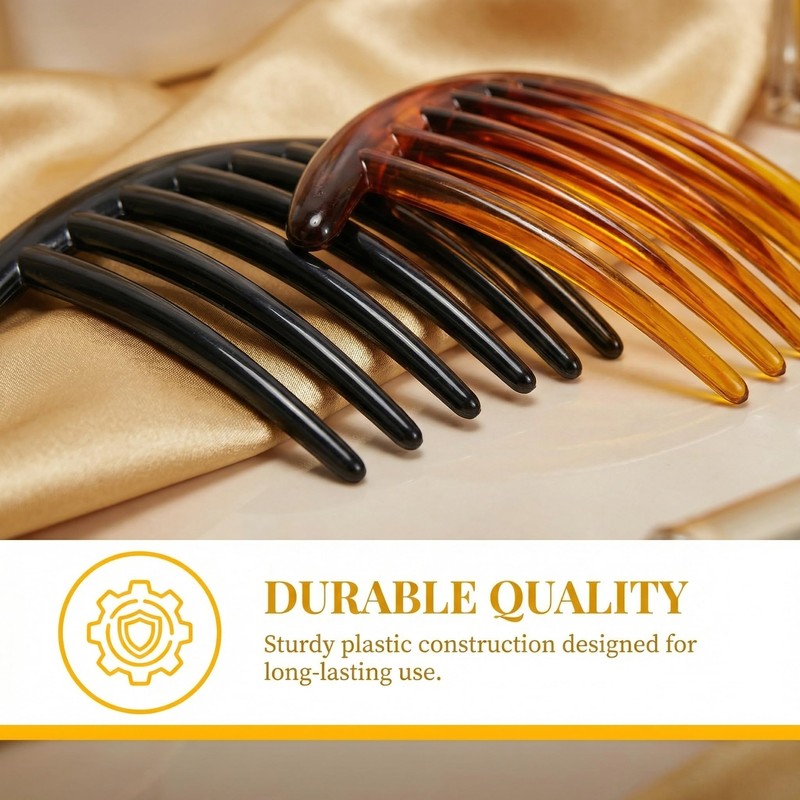 3Pcs Hair Side Combs, 7 Tooth French Twist Plastic Hair