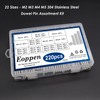 Eoppen 220Pcs 304 Stainless Steel Dowel Pin - 22 Sizes