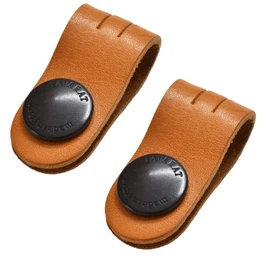 Tabarat Cord Clips, Cable Clips, Set of 2, Band, Genuine Leather, Made in Japan, Himeji Leather Clip (Camel)