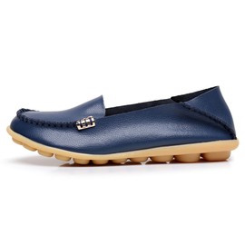 VenusCelia Natural 2 Comfort - Mocasines planos para caminar para mujer, Azul Marino, 9.5 US