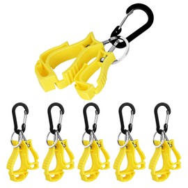 NANHONG 6 Pieces Glove Clips for Work Glove Holder Clip, Construction Worker for Glasses Helmets Gloves Holder Clip, Gloves Clips for Duty Belt Accessories, Outdoor Props Yellow