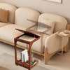 C-Shaped Couch Table, Side Tables with 360° Rotating Wheels, 45°