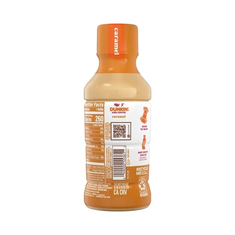 Dunkin' Donuts Iced Coffee, Original Caramel, 13.7 Fluid Ounce (Pack