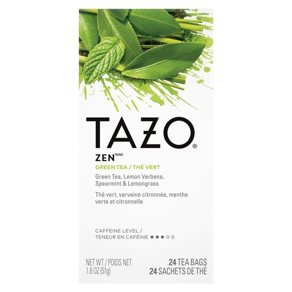 TAZO Zen Green Enveloped Hot Tea Bags Non GMO, 24 count, Pack of 6