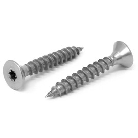 Chipboard Screws with Countersunk Head and Torx Drive (TX) Made of A2 / VA2 Stainless Steel | Full Thread | Wood Screw | Wood Screw | Universal Screw | 4.0 x 16 mm, Pack of 100