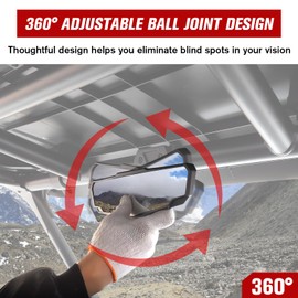 LitMiRaCle Rear View Center & Side Rearview Mirrors for Polaris RZR PRO XP/PRO XP4/PRO R/TURBO R 2020-2024, Adjustable Folding Side Mirrors Replace OEM, #2883763, 2883762, 3PCS