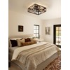 LEDIARY Caged Low Profile Ceiling Fans with Lights and Remote,