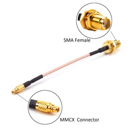 FPVKing FPV Antenna Extension Cable Adapter 95mm/3.7inch MMCX to SMA Female Low Loss Antenna for FPV Racing Drone Quadcopter DIY Accs