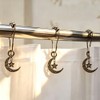 12 Pcs Decorative Celestial Moon Stars Shower Curtain Hooks Rings,