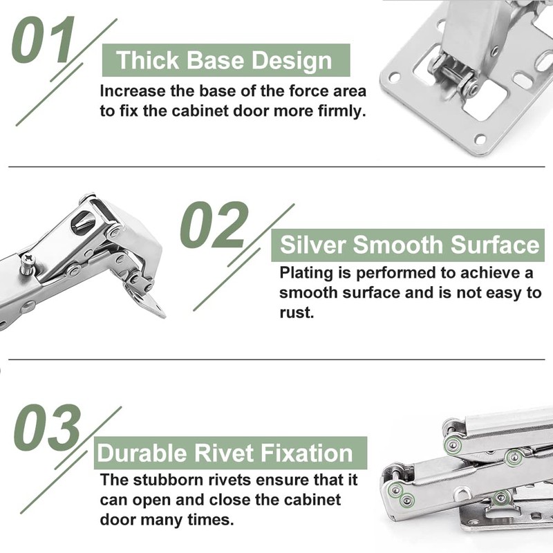 CYNNXIA 2 PCS 170 Degree Cabinet Hinge Kitchen Cupboard Doors