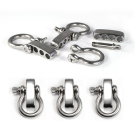 Ganzoo Shackle Stainless Steel O-Shape Omega Silver Pack of 3 with Adjustable Screw Cap for Paracord 550 Bracelet Cord Rope Cord Strap Belt Collar Boat Outdoor Opening 20 x 17 mm Thickness 5 mm