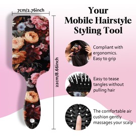 GABraden Paddle Detangler Hair Brush,Soft Bristles for Effortless Tangle Removal,Minimal Frizz and Breakage,Cute Detangling Hairbrush for Women Men Boys Girls Wet Dry All Hair Types (Colorful Flowers)