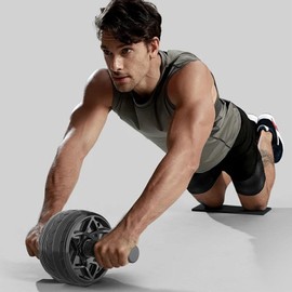 Ab Wheel Roller, At-Home Core Workout Trainer, Automatic Rebound Workout Roller for Abdominal & Core Training, Slim Machine for Home Gym