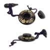 Incense Holder, Ebony, Cherry Blossom Carving, Gold, Large Size, Gourd