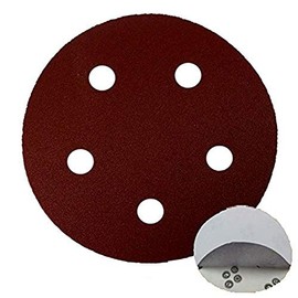 5" 5 Holes Sanding Paper Disc Sandpaper Adhesive PSA Backing Peel and Stick Porter Cable 333 334 Palm random Sander (30X (80/180/320 10ea))