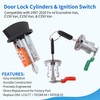 Tektall Ignition Switch Lock Cylinder Door Lock Cylinder with Key
