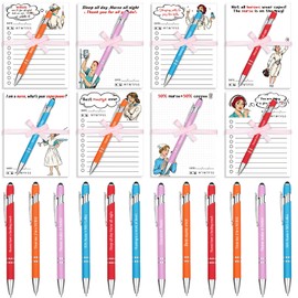48 Pcs Funny Nurse Notepads and Pen Nurse Gift Notepad Comics Large Nurse Memo Pads Novelty Medical Sticky Memo Pads Nursing Student Essentials for Nurse Week Office Supplies Gift 5.12 x 4.33 inches