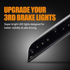 Cxdar Third 3rd Brake Light LED for 2015-2020 Ford F150, High Mount Rear Brake Lights Assembly for 2017-2020 F250/F350/F450 Super Duty, Waterproof Center Cab Lamp Stop Light (Black)