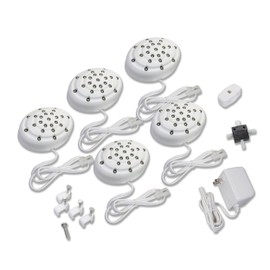 Amertac LED50HBAMP 24-volt LED Accent Puck Light Kit, White, 5-Pack